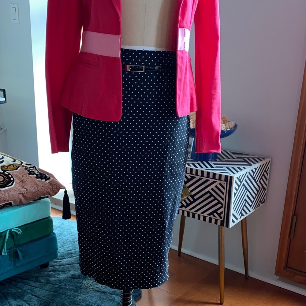 Amanda & Chelsea Black and White Polka Dot Pencil Skirt